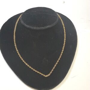 Gold Over 925 Sterling Silver Cable Link Chain Necklace 16 Inch Minimalist Fine